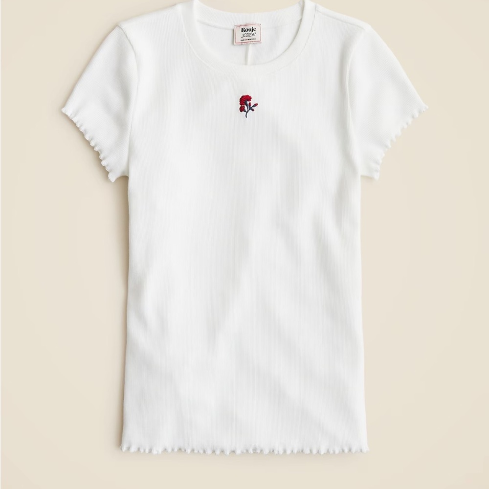 Rouje X J.Crew Fleur T-Shirt Ribbed Knit Baby Tee